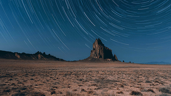 Shiprock Star trails
