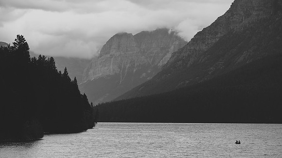 Bowman Lake - Black and White